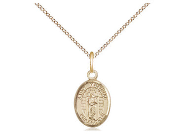 14kt Gold Filled St. Matthias the Apostle Small Patron Saint Medal Necklace 1/2 x 1/4 inch 18 inch Chain Bliss USA