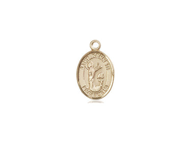 14kt Solid Gold Small St. Kenneth Medal Pendant 1/2 x 1/4 inch by Bliss Manufacturing