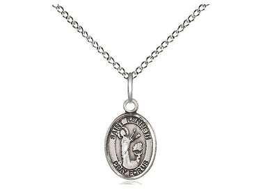 Sterling Silver Small St. Kenneth Patron Saint Medal Necklace 1/2 inch with 18 inch Chain Bliss USA