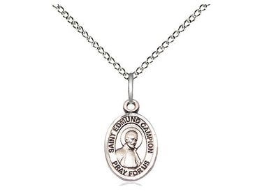 Sterling Silver St. Edmund Campion small patron saint medal necklace with 18 inch chain by Bliss