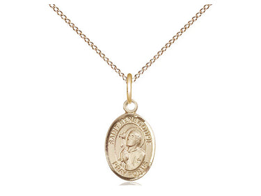 Small 14kt Gold Filled St. Rene Goupil Patron Saint Medal Necklace 1/2 x 1/4 inch with 18 inch chain by Bliss