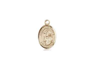14kt Solid Gold St. Rene Goupil Patron Saint Medal Pendant 1/2 x 1/4 inch by Bliss Manufacturing