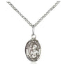 Small Sterling Silver St. Rene Goupil Patron Saint Medal Necklace 1/2 x 1/4 inch with 18 inch chain by Bliss