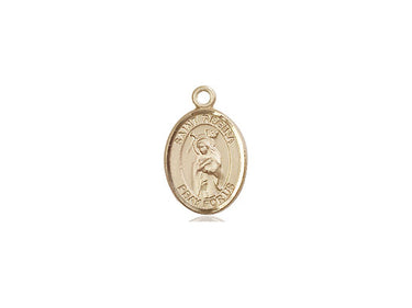 Small 14kt solid gold St. Regina Catholic patron saint medal pendant 1/2 x 1/4 inch handcrafted USA Bliss