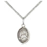 Sterling silver small Immaculate Heart of Mary medal necklace, 1/2 inch petite pendant on 18 inch chain, handcrafted by Bliss Manufacturing USA
