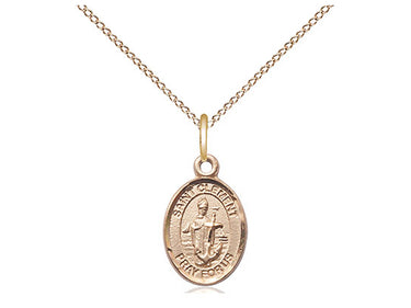 14kt Gold Filled St. Clement Patron Saint Medal Necklace Small 1/2 x 1/4 inches 18 inch Chain Bliss USA