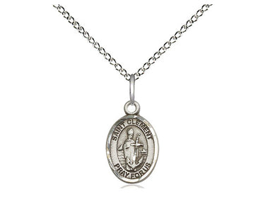 Small sterling silver St. Clement patron saint medal necklace with 18 inch chain by Bliss