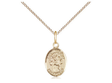 14kt Gold Filled St. Felicity small patron saint medal necklace 1/2 x 1/4 inch with 18 inch chain by Bliss