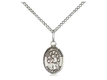 Sterling Silver St. Felicity small patron saint medal necklace 1/2 x 1/4 inch with 18 inch chain by Bliss