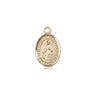 14kt solid gold St. Catherine of Alexandria patron saint medal pendant, 1/2 x 1/4 inch, handcrafted in USA by Bliss Manufacturing