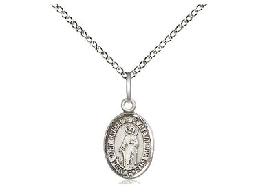 Sterling Silver St. Catherine of Alexandria Patron Saint Medal Necklace 18 inch Chain by Bliss