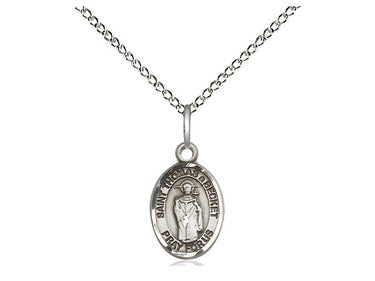 Sterling silver St. Thomas A Becket patron saint medal necklace small 1/2 inch 18 inch chain Bliss