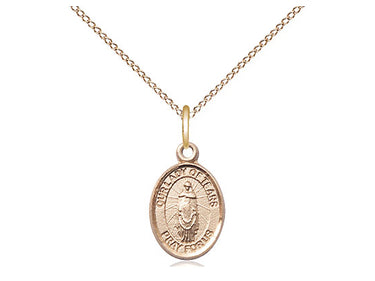 14kt Gold Filled Our Lady of Tears Catholic Medal Necklace 1/2 x 1/4 on 18 inch chain by Bliss