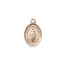 14kt solid gold Our Lady of Tears medal pendant 1/2 inch by 1/4 inch handcrafted by Bliss Manufacturing USA