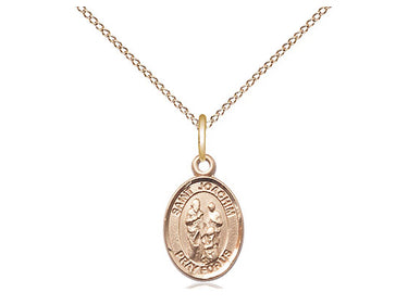 14kt Gold Filled St. Joachim patron saint medal necklace, 1/2 x 1/4 inch pendant, 18 inch chain, Bliss Manufacturing USA