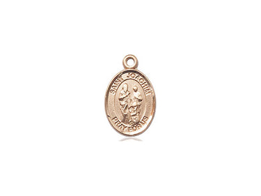 14kt Solid Gold Small St. Joachim Patron Saint Medal Pendant 1/2x1/4 Handcrafted by Bliss USA