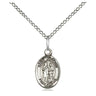 Sterling Silver Small St. Joachim Patron Saint Medal Necklace 1/2 x 1/4 inch with 18 inch Chain by Bliss