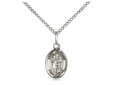 Sterling Silver Small St. Joachim Patron Saint Medal Necklace 1/2 x 1/4 inch with 18 inch Chain by Bliss