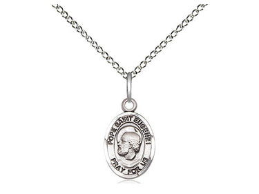 Sterling silver Pope St. Eugene I medal necklace, 1/2 x 1/4 small pendant with 18 inch chain, handcrafted by Bliss