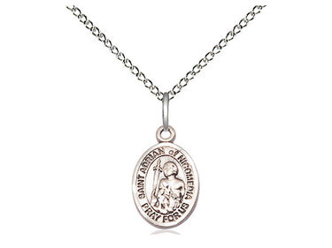 Sterling Silver St. Adrian of Nicomedia Small Patron Saint Medal Necklace 1/2 x 1/4 inches 18 inch Chain Bliss