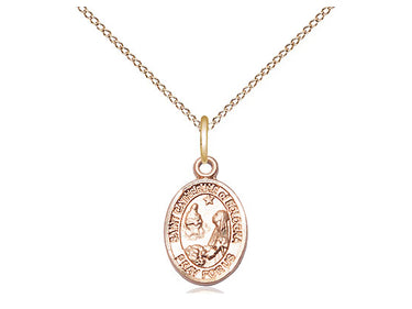 14kt gold filled St. Catherine of Bologna patron saint medal necklace, 1/2 x 1/4 inch pendant, 18 inch curb chain, handcrafted in USA by Bliss