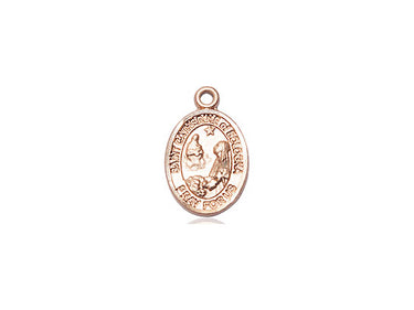 14kt solid gold St. Catherine of Bologna patron saint medal pendant, 1/2 x 1/4 inch, handcrafted in USA by Bliss Manufacturing