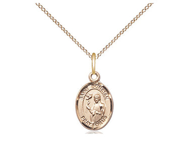 14kt Gold Filled St. Dunstan Patron Saint Medal Necklace - Small 1/2 x 1/4 Pendant with 18 Inch Chain - Bliss