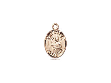 14kt Solid Gold St. Dunstan Patron Saint Medal Pendant - Small 1/2 x 1/4 - Bliss USA Handcrafted