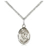 Sterling silver St. Dunstan patron saint medal necklace with 18 inch chain, handcrafted by Bliss Manufacturing