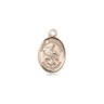 14kt solid gold St. Eustachius patron saint medal pendant, 1/2 x 1/4 inch, handcrafted in USA by Bliss Manufacturing