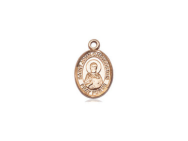 14kt solid gold St. John Chrysostom patron saint medal pendant, small 1/2 x 1/4 inch, handcrafted by Bliss