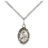 Sterling silver St. Josemaria Escriva patron saint medal necklace with 18 inch chain handcrafted by Bliss Manufacturing USA