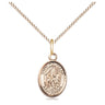 Small 14kt Gold Filled St. Polycarp patron saint medal necklace 1/2" x 1/4" with 18" chain by Bliss