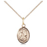 14kt Gold Filled St. Fina small patron saint medal necklace 1/2 x 1/4 inch with 18 inch chain by Bliss