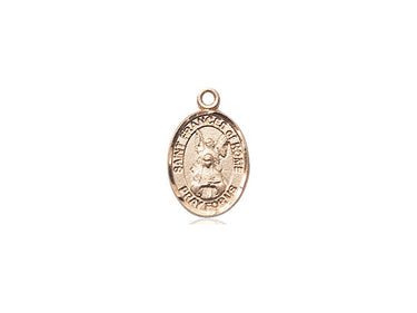14kt solid gold St. Frances of Rome patron saint medal pendant, 1/2 x 1/4 inch, handmade by Bliss Manufacturing