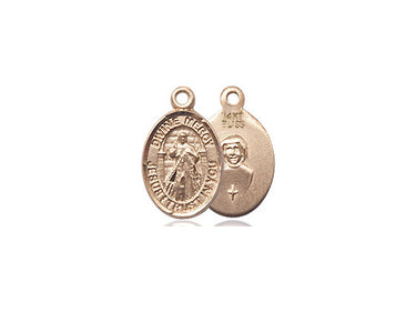 14kt solid gold small Divine Mercy Catholic medal pendant 1/2 inch handmade by Bliss Manufacturing
