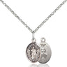 Small Sterling Silver Divine Mercy Medal Necklace 1/2 x 1/4 with 18 Inch Curb Chain by Bliss USA