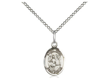 Sterling Silver Small St. Vitus Patron Saint Medal Necklace 1/2 x 1/4 with 18 Inch Chain Bliss USA