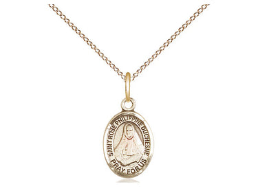 Gold Filled Small St. Rose Philippine Patron Saint Medal Necklace 1/2 inch by 1/4 inch on 18 inch chain by Bliss