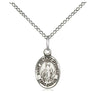 Small Sterling Silver St. Juliana patron saint medal necklace with 18 inch curb chain by Bliss Manufacturing