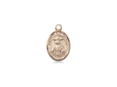 14kt Solid Gold St. Andrew Kim Taegon Medal Pendant 1/2 x 1/4 inch Handcrafted by Bliss