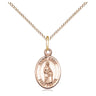 Gold Filled St. Anne Small Patron Saint Medal Necklace 1/2 x 1/4 inch with 18 inch Chain USA Made by Bliss