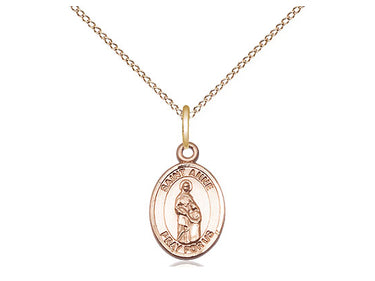 Gold Filled St. Anne Small Patron Saint Medal Necklace 1/2 x 1/4 inch with 18 inch Chain USA Made by Bliss