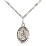 Small Sterling Silver St. Anne Patron Saint Medal Necklace 1/2 x 1/4 inch on 18 inch Chain by Bliss
