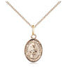 14kt gold filled small St. Simon patron saint medal necklace with 18 inch curb chain, handcrafted by Bliss Manufacturing USA