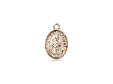 14kt solid gold St. Simon the Apostle patron saint medal pendant 1/2 x 1/4 inch handcrafted by Bliss Manufacturing USA