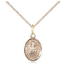 14kt gold filled St. Honorius patron saint medal necklace, 1/2 x 1/4 inch, 18 inch chain, handcrafted by Bliss