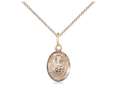 14kt gold filled St. Honorius patron saint medal necklace, 1/2 x 1/4 inch, 18 inch chain, handcrafted by Bliss