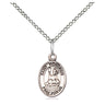 Sterling silver small St. Honorius patron saint medal necklace 1/2 inch pendant on 18 inch curb chain by Bliss