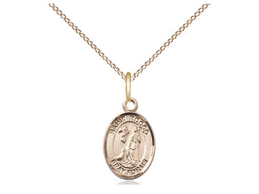 Gold Filled Small St. Rocco Patron Saint Medal Necklace 1/2 inch by 1/4 inch on 18 inch chain by Bliss